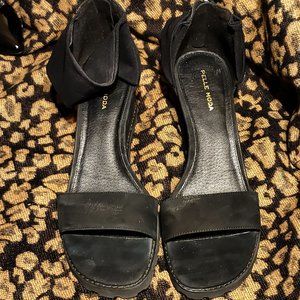 Pelle Moda "Ricki" black wedge sandals